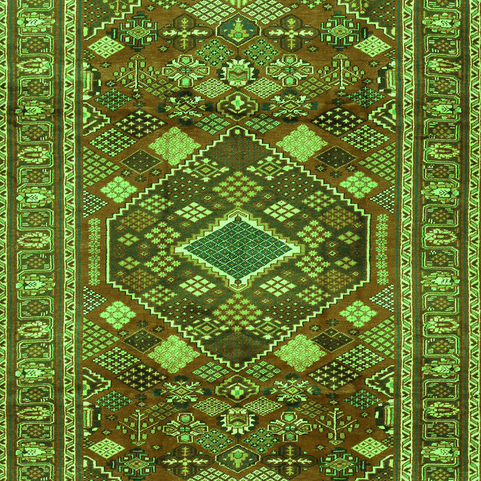 Serging Thickness of Machine Washable Persian Green Traditional Area Rugs, wshtr2816grn