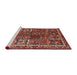 Sideview of Machine Washable Traditional Dark Almond Brown Rug, wshtr2817