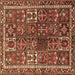 Square Persian Brown Traditional Rug, tr2817brn