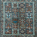 Square Machine Washable Persian Light Blue Traditional Rug, wshtr2817lblu