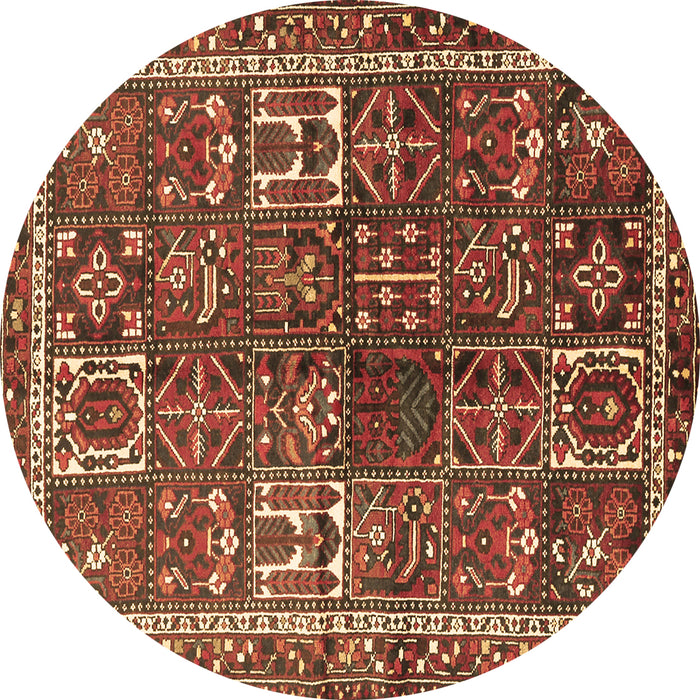 Round Persian Brown Traditional Rug, tr2817brn