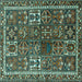 Square Persian Turquoise Traditional Rug, tr2817turq