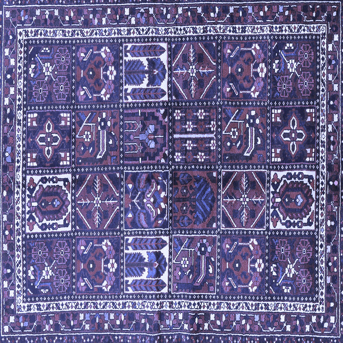 Square Machine Washable Persian Blue Traditional Rug, wshtr2817blu
