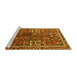 Sideview of Machine Washable Persian Yellow Traditional Rug, wshtr2817yw