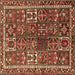 Square Machine Washable Persian Brown Traditional Rug, wshtr2817brn