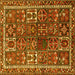 Square Machine Washable Persian Yellow Traditional Rug, wshtr2817yw