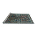 Sideview of Machine Washable Persian Light Blue Traditional Rug, wshtr2817lblu