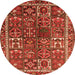 Square Persian Orange Traditional Rug, tr2817org