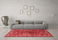 Machine Washable Persian Red Traditional Rug, wshtr2817red