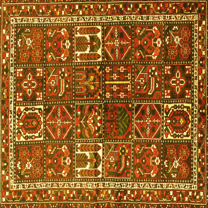 Square Persian Yellow Traditional Rug, tr2817yw