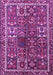 Machine Washable Persian Purple Traditional Area Rugs, wshtr2817pur