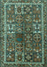 Machine Washable Persian Turquoise Traditional Area Rugs, wshtr2817turq