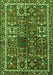 Serging Thickness of Machine Washable Persian Green Traditional Area Rugs, wshtr2817grn