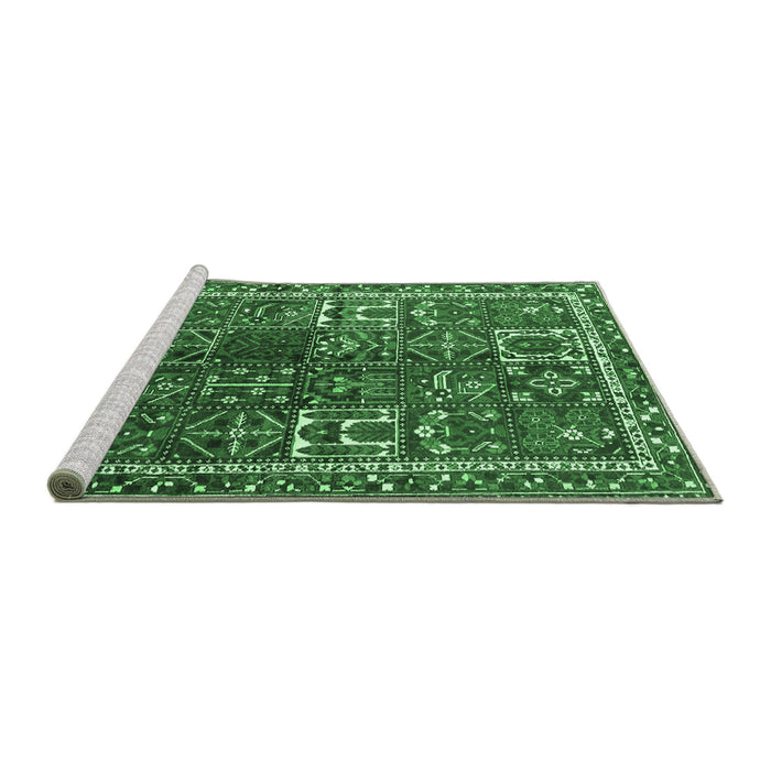 Sideview of Machine Washable Persian Emerald Green Traditional Area Rugs, wshtr2817emgrn