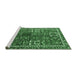 Sideview of Machine Washable Persian Emerald Green Traditional Area Rugs, wshtr2817emgrn