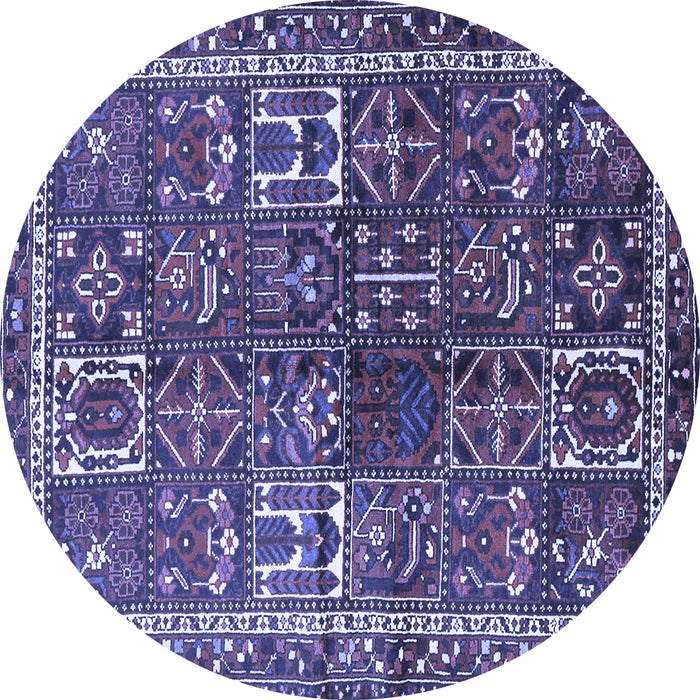 Round Persian Blue Traditional Rug, tr2817blu