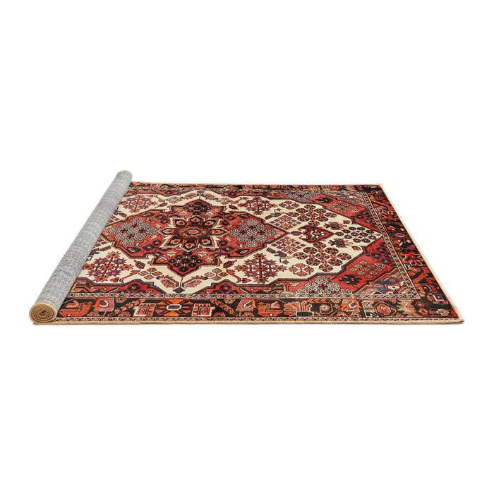 Sideview of Machine Washable Traditional Saffron Red Rug, wshtr2818