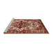 Sideview of Machine Washable Traditional Saffron Red Rug, wshtr2818