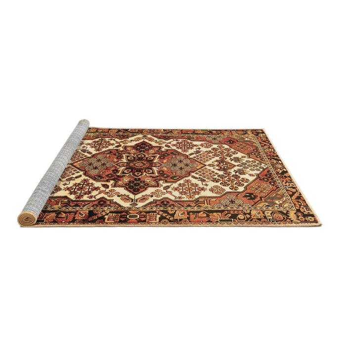 Sideview of Machine Washable Persian Brown Traditional Rug, wshtr2818brn