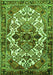 Serging Thickness of Machine Washable Persian Green Traditional Area Rugs, wshtr2818grn