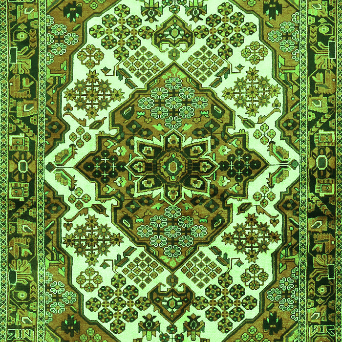 Serging Thickness of Machine Washable Persian Green Traditional Area Rugs, wshtr2818grn