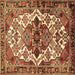 Square Machine Washable Persian Brown Traditional Rug, wshtr2818brn