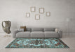 Machine Washable Persian Light Blue Traditional Rug in a Living Room, wshtr2818lblu