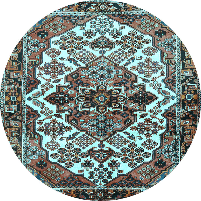 Round Persian Light Blue Traditional Rug, tr2818lblu