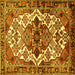 Square Machine Washable Persian Yellow Traditional Rug, wshtr2818yw