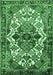 Machine Washable Persian Emerald Green Traditional Area Rugs, wshtr2818emgrn