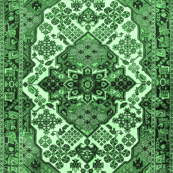 Machine Washable Persian Emerald Green Traditional Area Rugs, wshtr2818emgrn