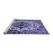 Sideview of Machine Washable Persian Blue Traditional Rug, wshtr2818blu