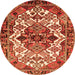 Machine Washable Persian Orange Traditional Area Rugs, wshtr2818org