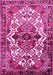 Machine Washable Persian Pink Traditional Rug, wshtr2818pnk