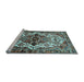 Sideview of Machine Washable Persian Light Blue Traditional Rug, wshtr2818lblu