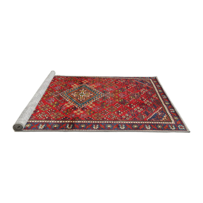 Sideview of Machine Washable Traditional Red Rug, wshtr2819