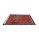 Sideview of Machine Washable Traditional Red Rug, wshtr2819