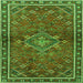 Round Machine Washable Persian Green Traditional Area Rugs, wshtr2819grn