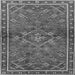 Round Machine Washable Persian Gray Traditional Rug, wshtr2819gry