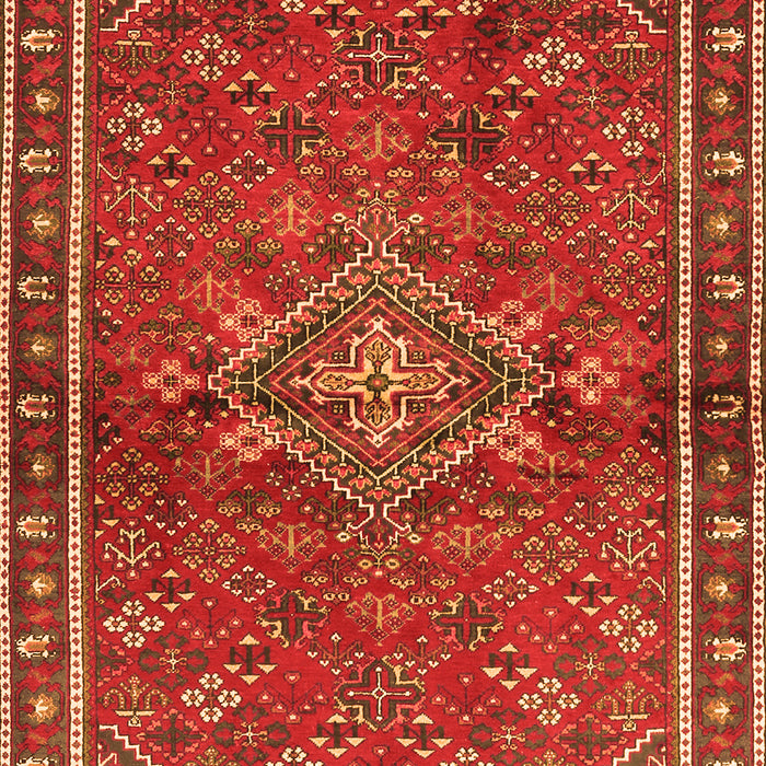Serging Thickness of Machine Washable Persian Orange Traditional Area Rugs, wshtr2819org