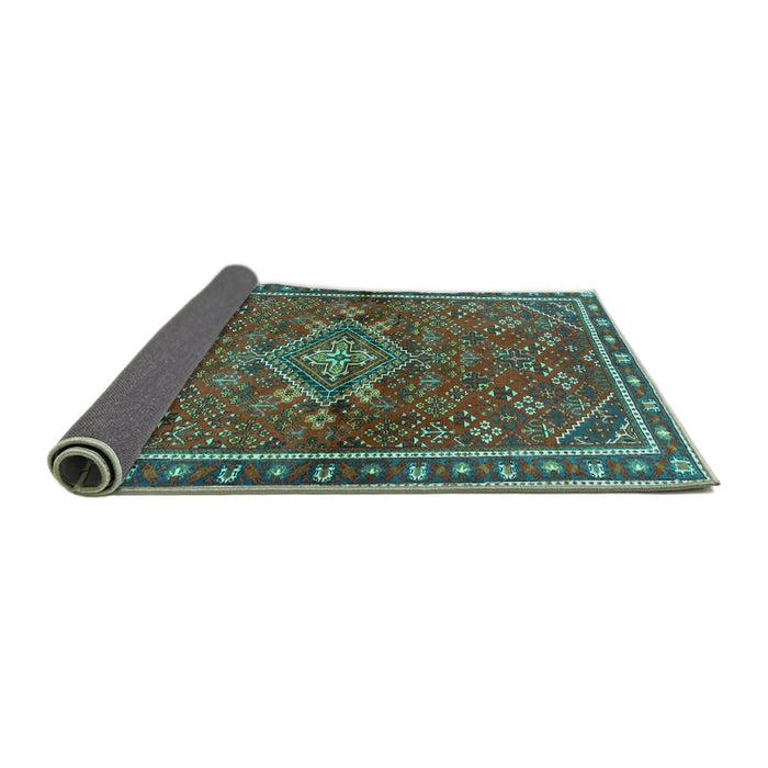 Sideview of Persian Turquoise Traditional Rug, tr2819turq