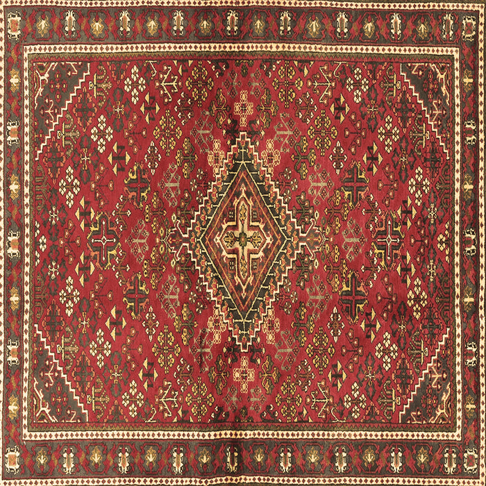 Square Machine Washable Persian Brown Traditional Rug, wshtr2819brn