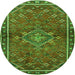 Machine Washable Persian Green Traditional Area Rugs, wshtr2819grn