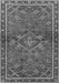 Serging Thickness of Machine Washable Persian Gray Traditional Rug, wshtr2819gry