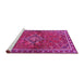 Sideview of Machine Washable Persian Pink Traditional Rug, wshtr2819pnk