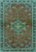 Machine Washable Persian Turquoise Traditional Area Rugs, wshtr2819turq