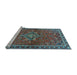 Sideview of Machine Washable Persian Light Blue Traditional Rug, wshtr2819lblu