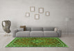 Machine Washable Persian Green Traditional Area Rugs in a Living Room,, wshtr2819grn