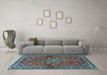 Machine Washable Persian Light Blue Traditional Rug in a Living Room, wshtr2819lblu