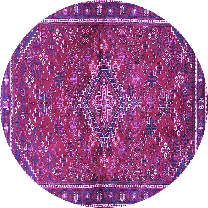 Round Persian Purple Traditional Rug, tr2819pur